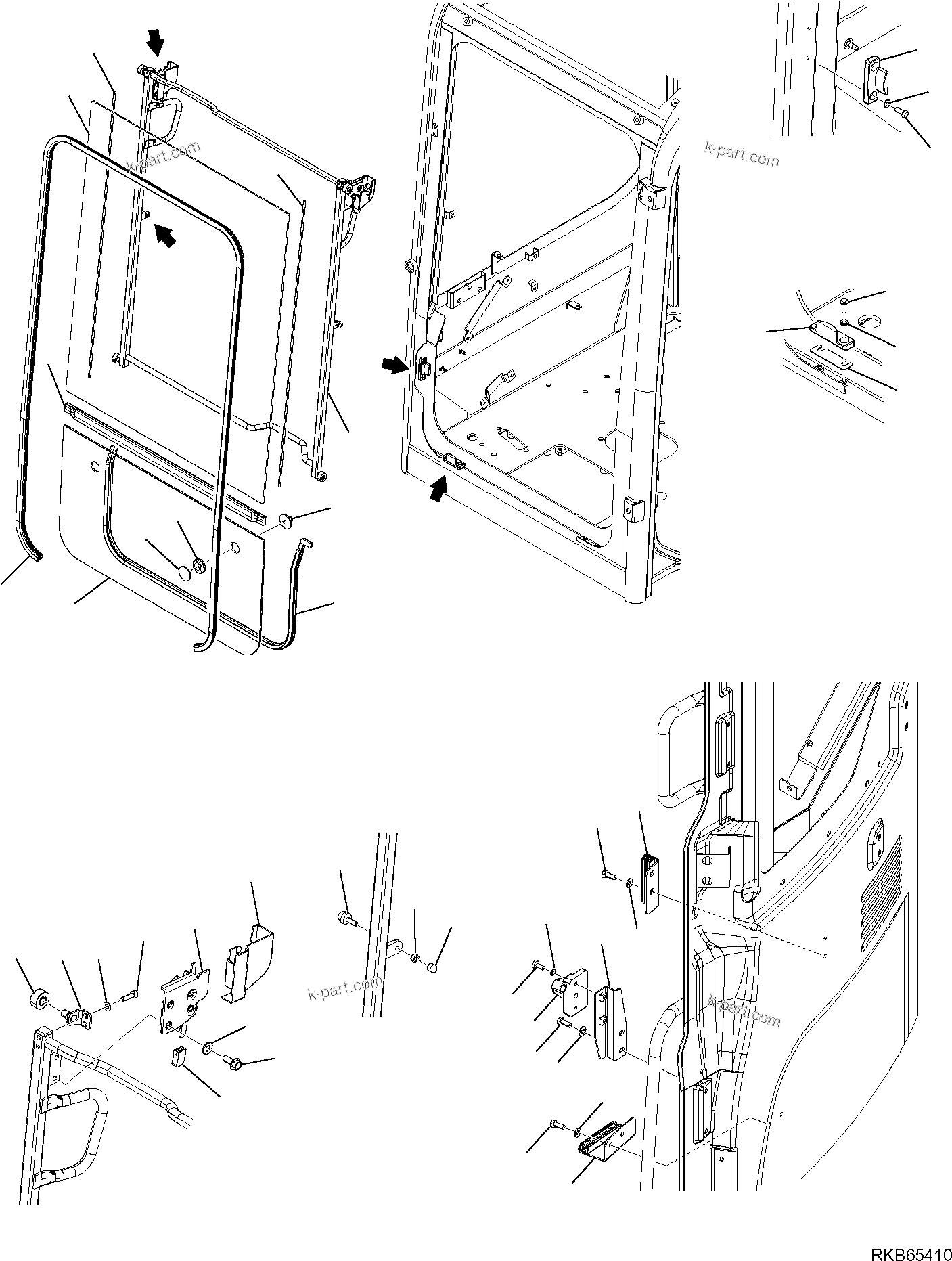 Komatsu parts book diagram for PC88MR-6 S/N F00003 AND UP: CAB (2/9)