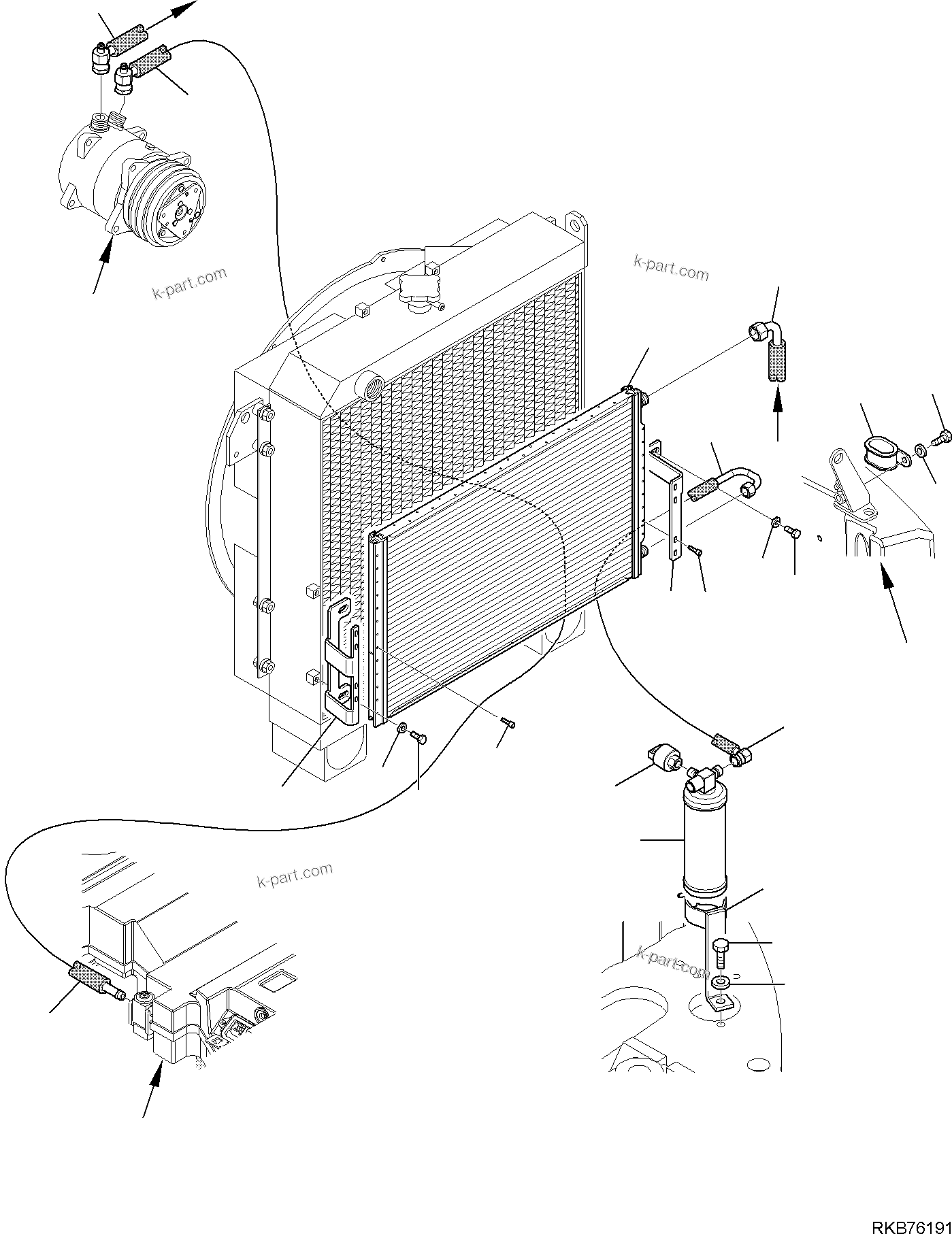 Komatsu parts book diagram for PC88MR-6 S/N F00003 AND UP: AIR CONDITIONING SYSTEM (2/5)