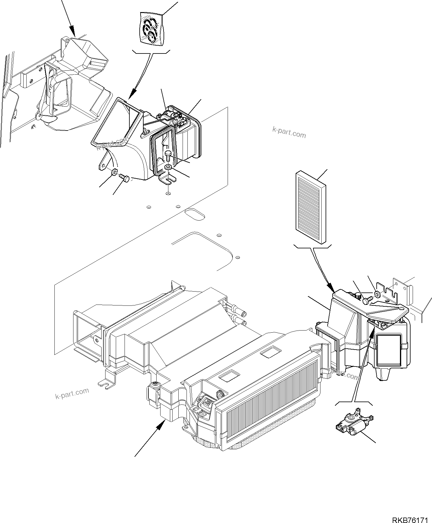 Komatsu parts book diagram for PC88MR-6 S/N F00003 AND UP: AIR CONDITIONING SYSTEM (5/5)