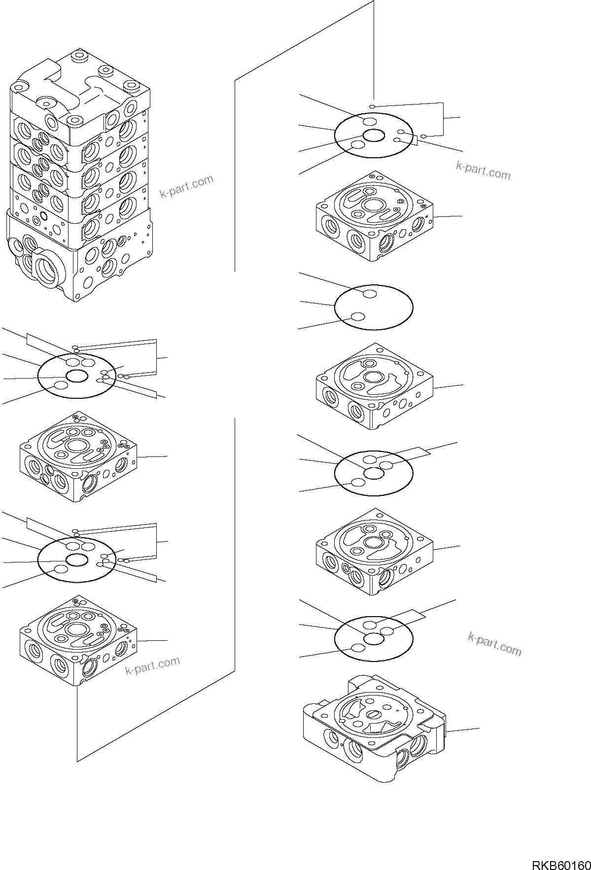 Komatsu parts book diagram for PC88MR-6 S/N F00003 AND UP: CONTROL VALVE (9/25)