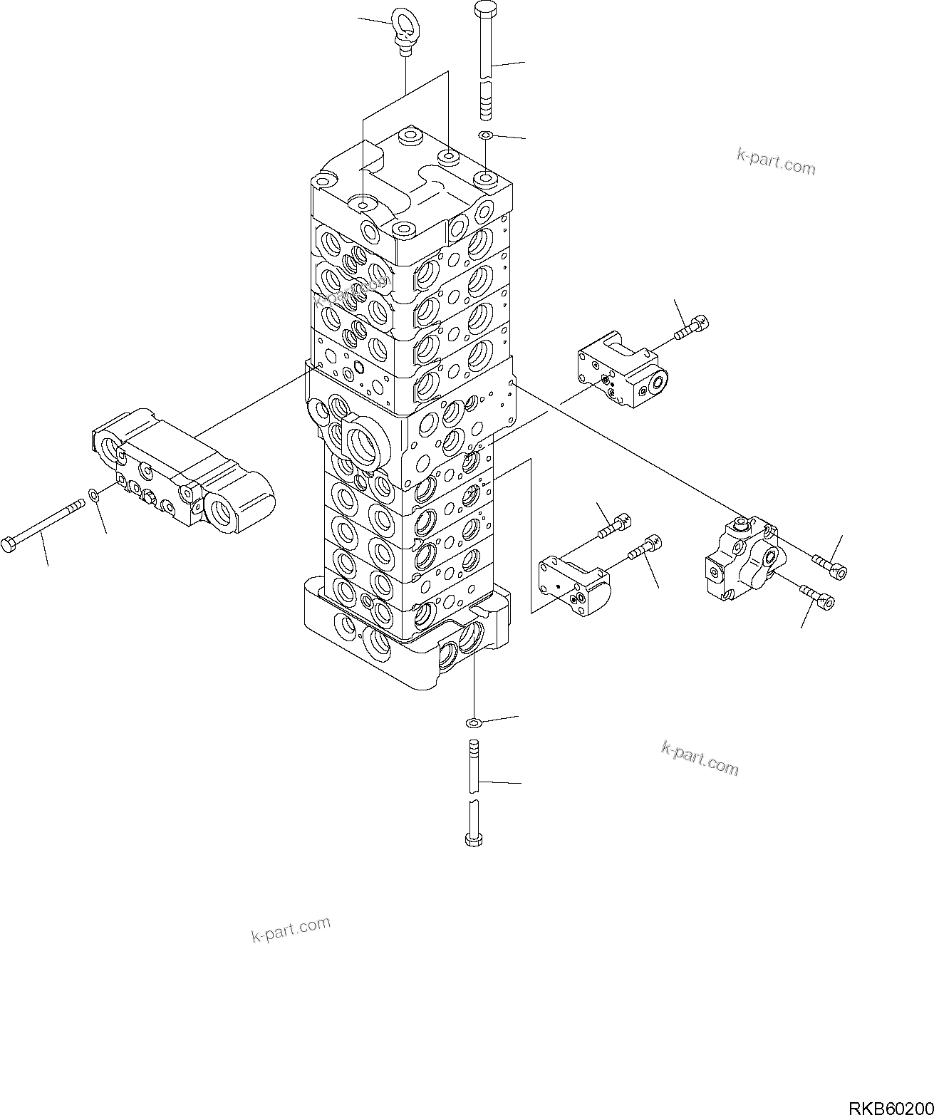 Komatsu parts book diagram for PC88MR-6 S/N F00003 AND UP: CONTROL VALVE (13/25)