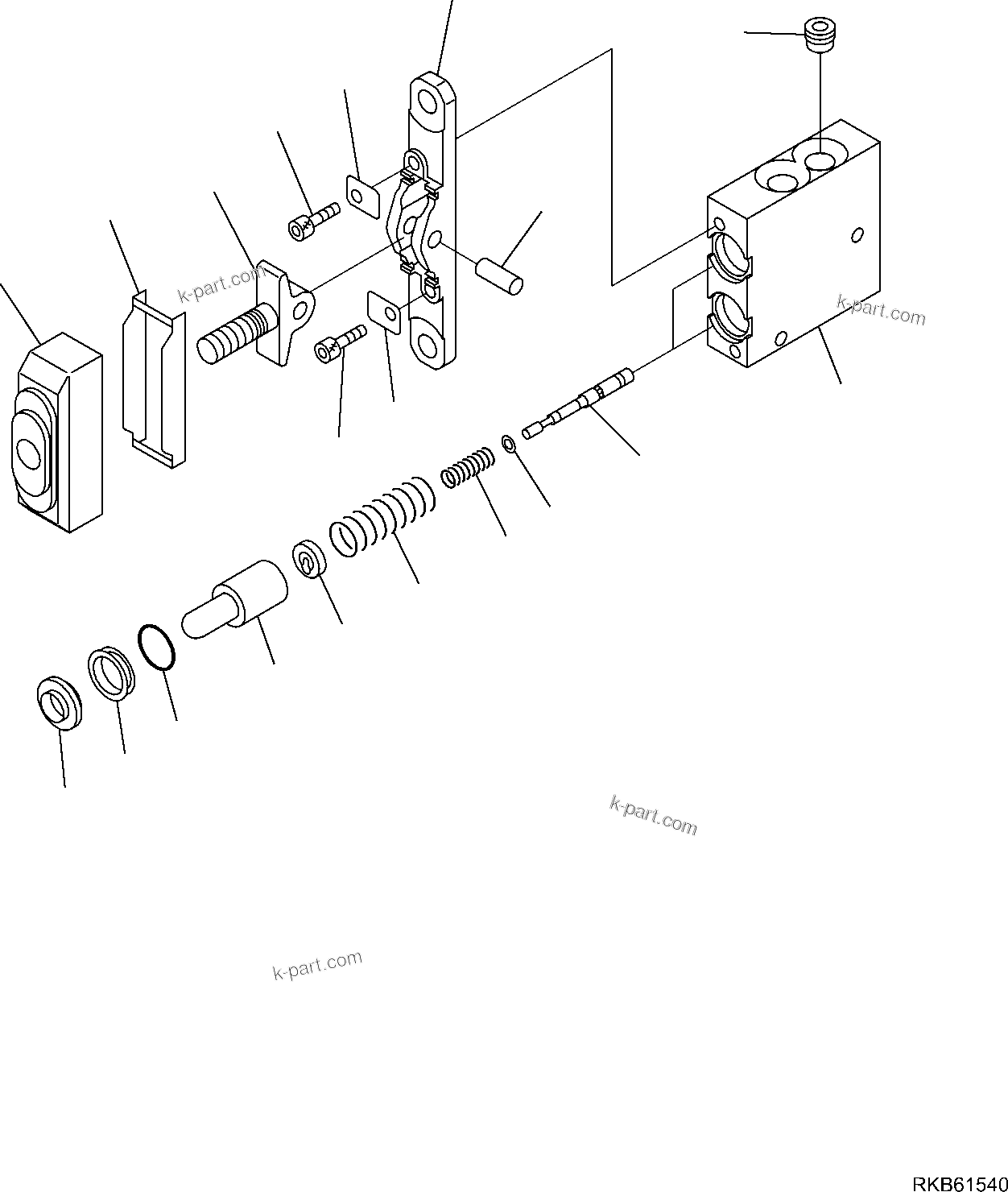 Komatsu parts book diagram for PC88MR-6 S/N F00003 AND UP: PPC VALVE (BOOM SWING)