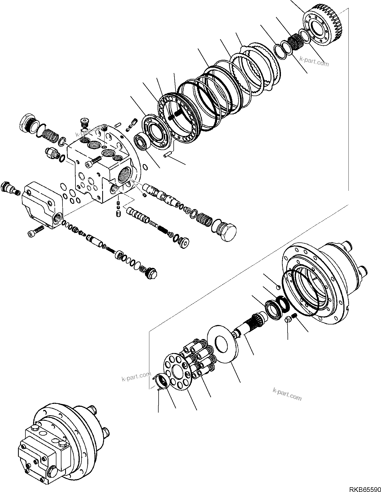 Komatsu parts book diagram for PC88MR-6 S/N F00003 AND UP: TRAVEL MOTOR (3/5)