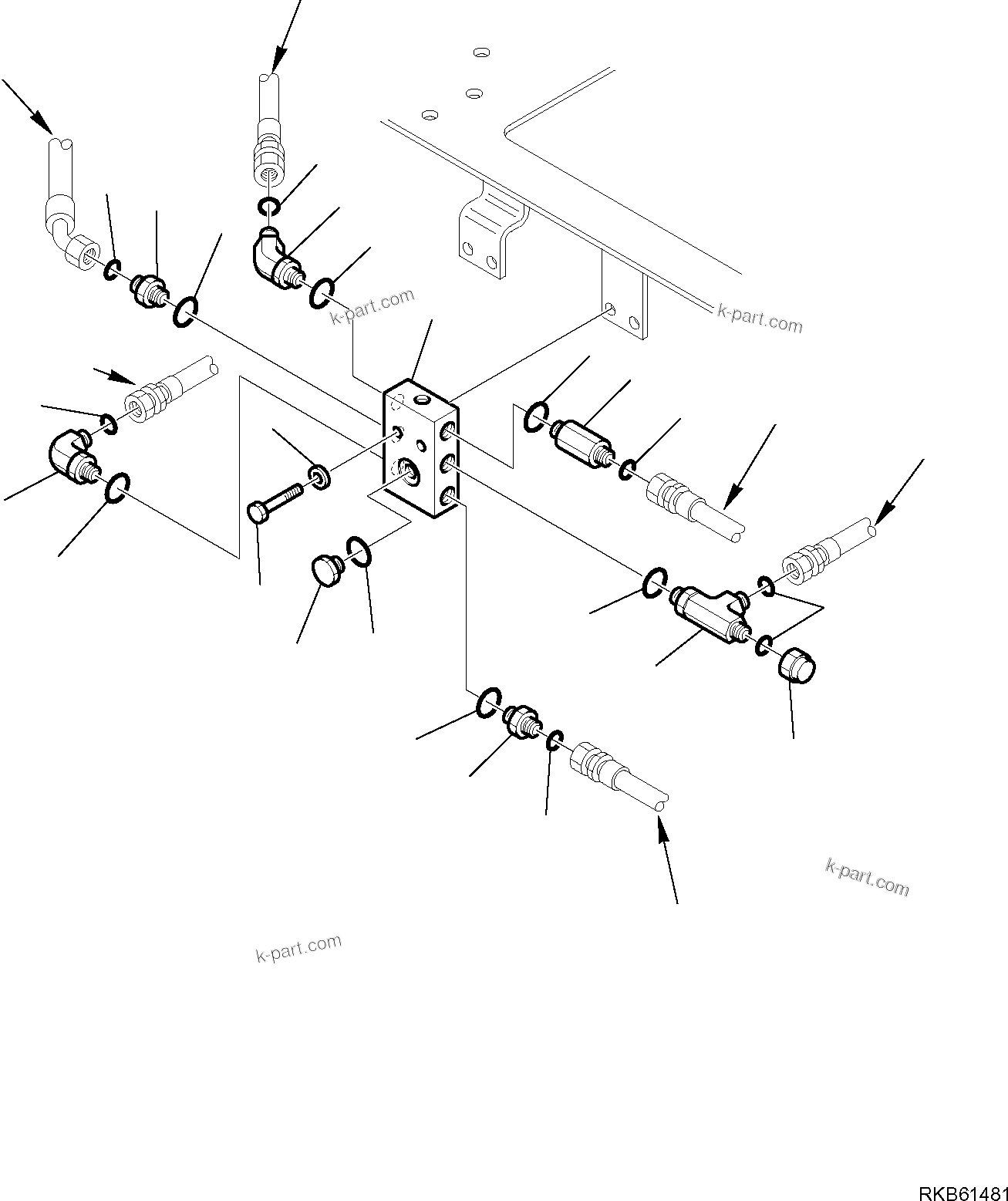 Komatsu parts book diagram for PC88MR-6 S/N F00003 AND UP: HYDRAULIC PIPING (SERVOCONTROL RETURN LINE) (2/2)