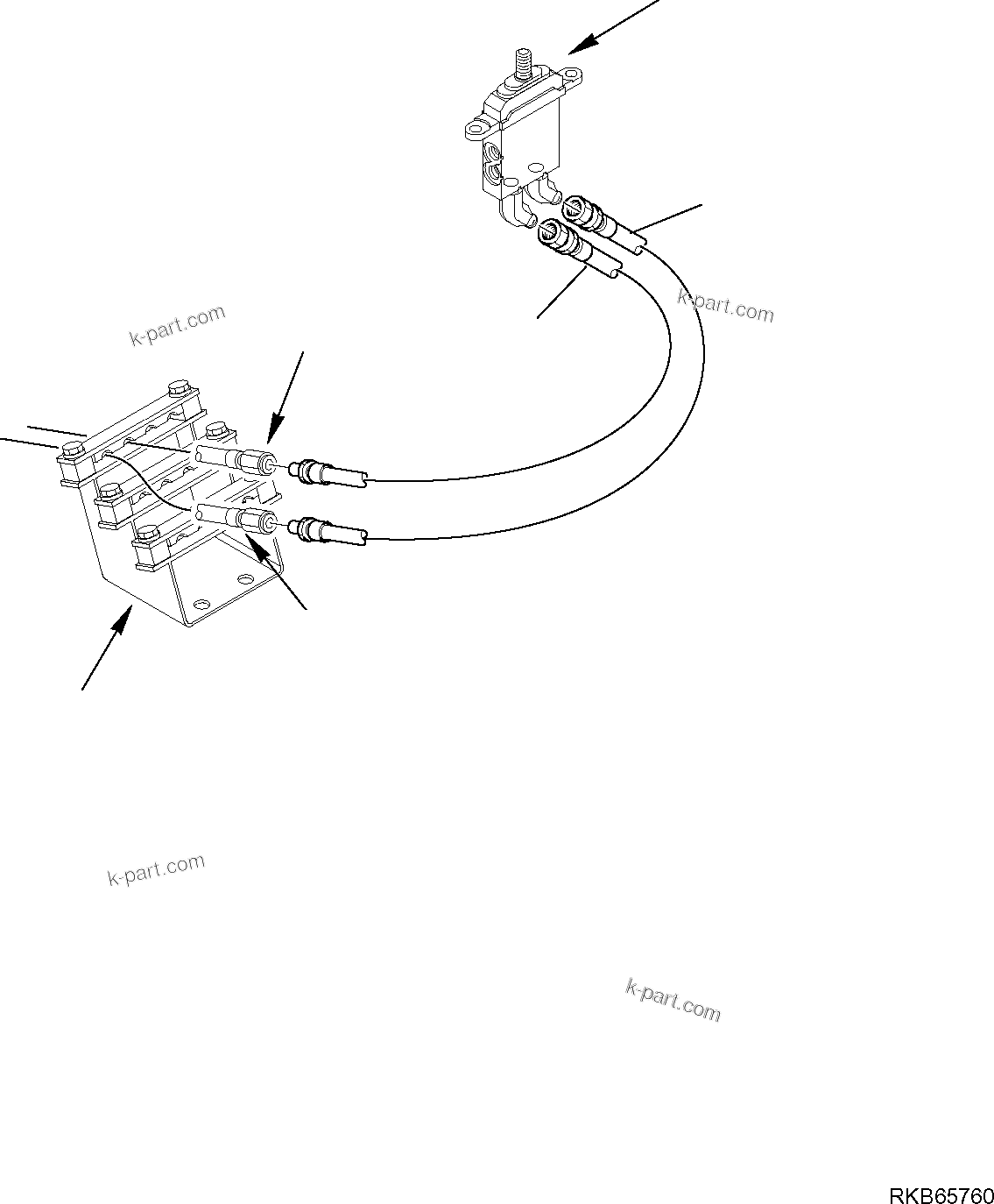 Komatsu parts book diagram for PC88MR-6 S/N F00003 AND UP: HYDRAULIC PIPING (BLADE VALVE LINE) (2/3)