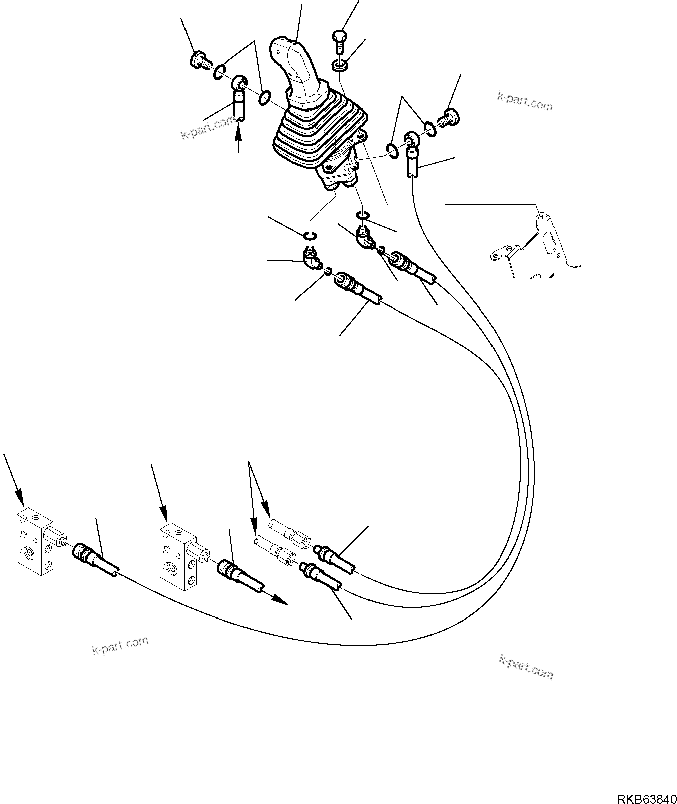 Komatsu parts book diagram for PC88MR-6 S/N F00003 AND UP: HYDRAULIC PIPING (ARM PPC VALVE LINE) (1/2)