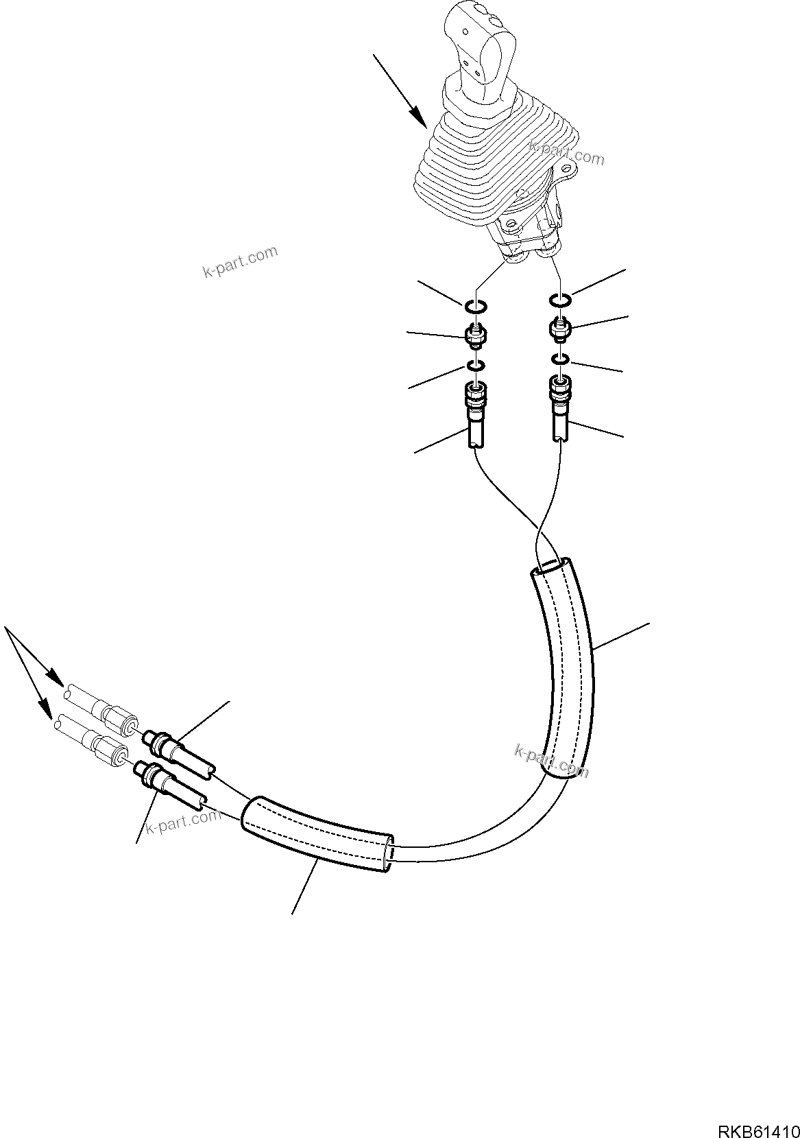 Komatsu parts book diagram for PC88MR-6 S/N F00003 AND UP: HYDRAULIC PIPING (BUCKET PPC VALVE LINE) (1/2)