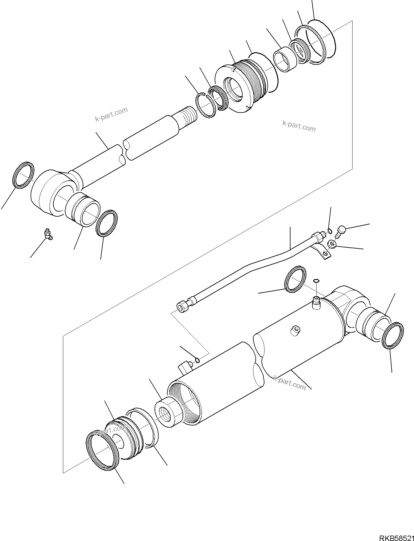 Komatsu parts book diagram for PC88MR-6 S/N F00003 AND UP: BOOM SWING CYLINDER