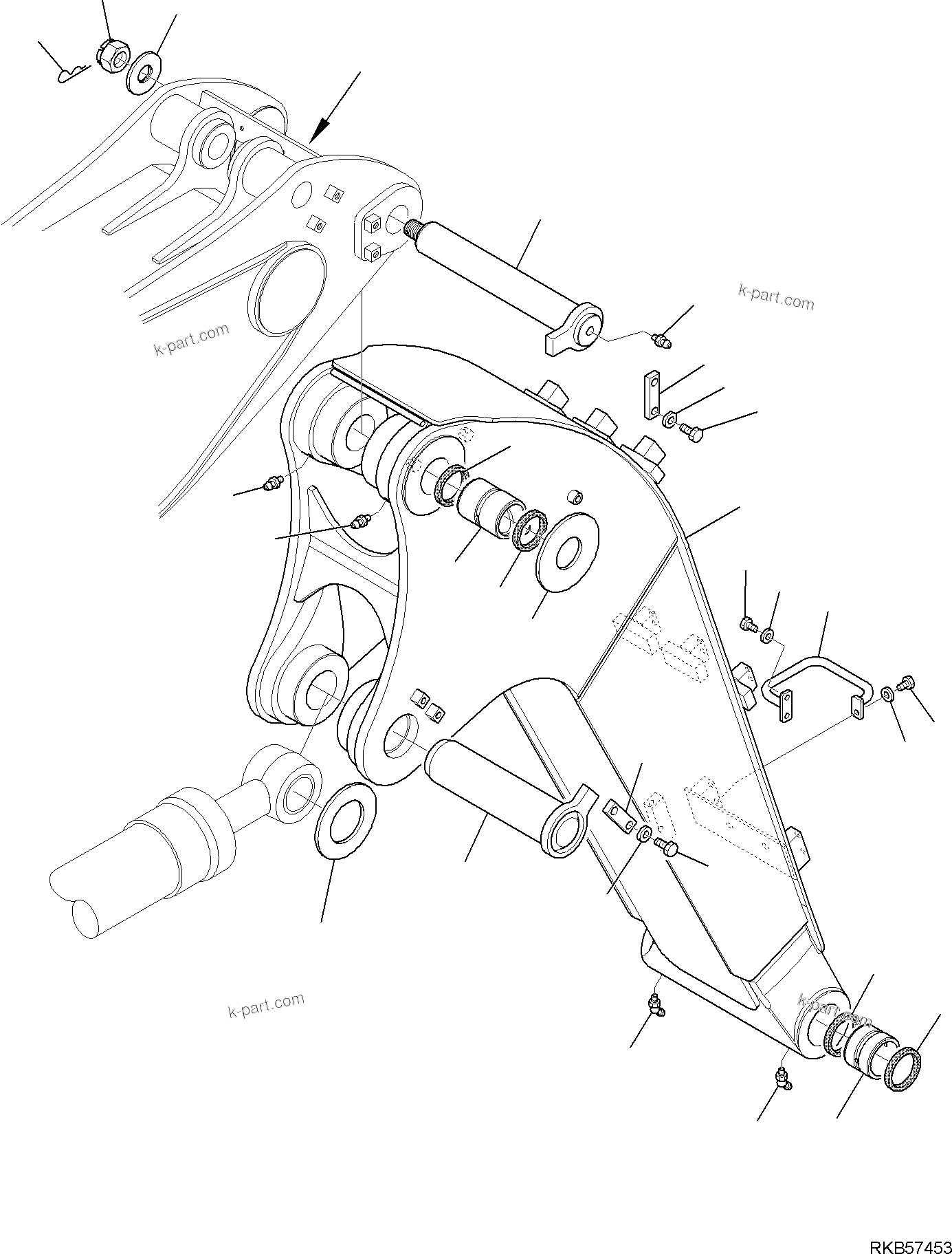 Komatsu parts book diagram for PC88MR-6 S/N F00003 AND UP: 2-PIECE BOOM (1ST BOOM)