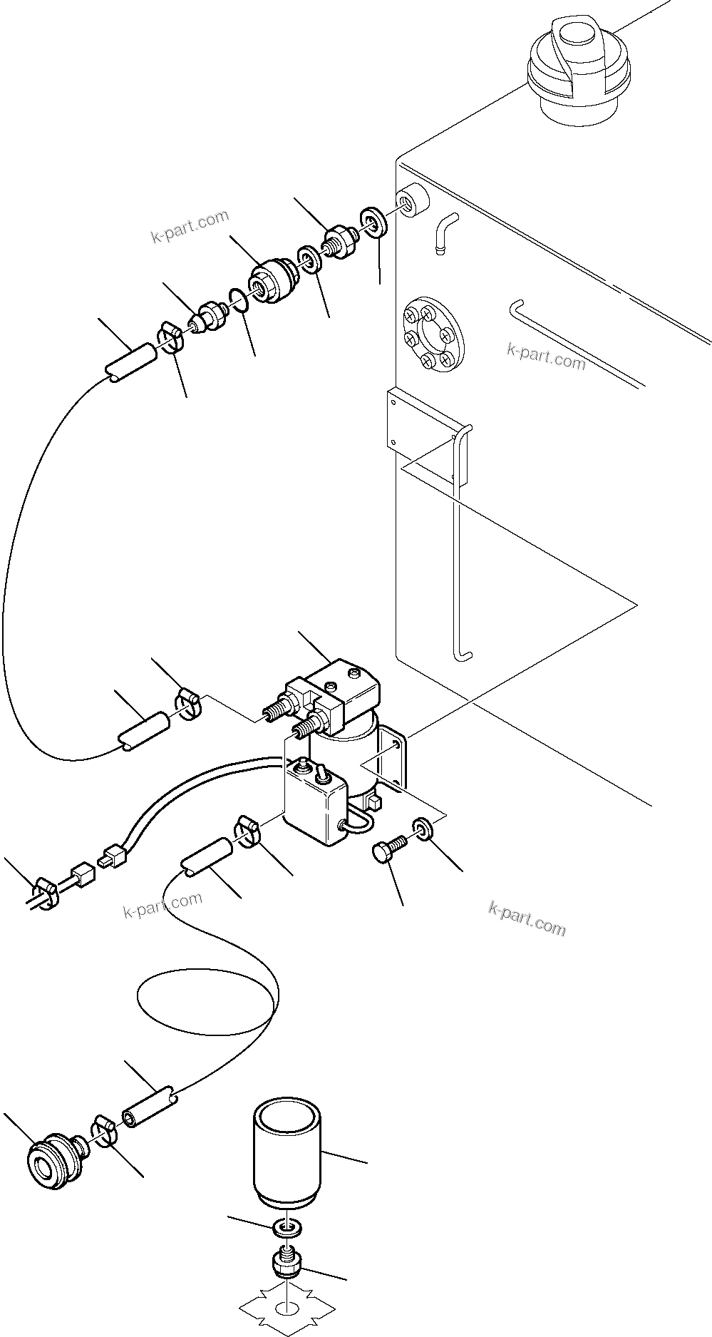 Komatsu parts book diagram for PC95R-2 USA S/N 21D5220114-Up: SELF FUEL SUPPLY PUMP