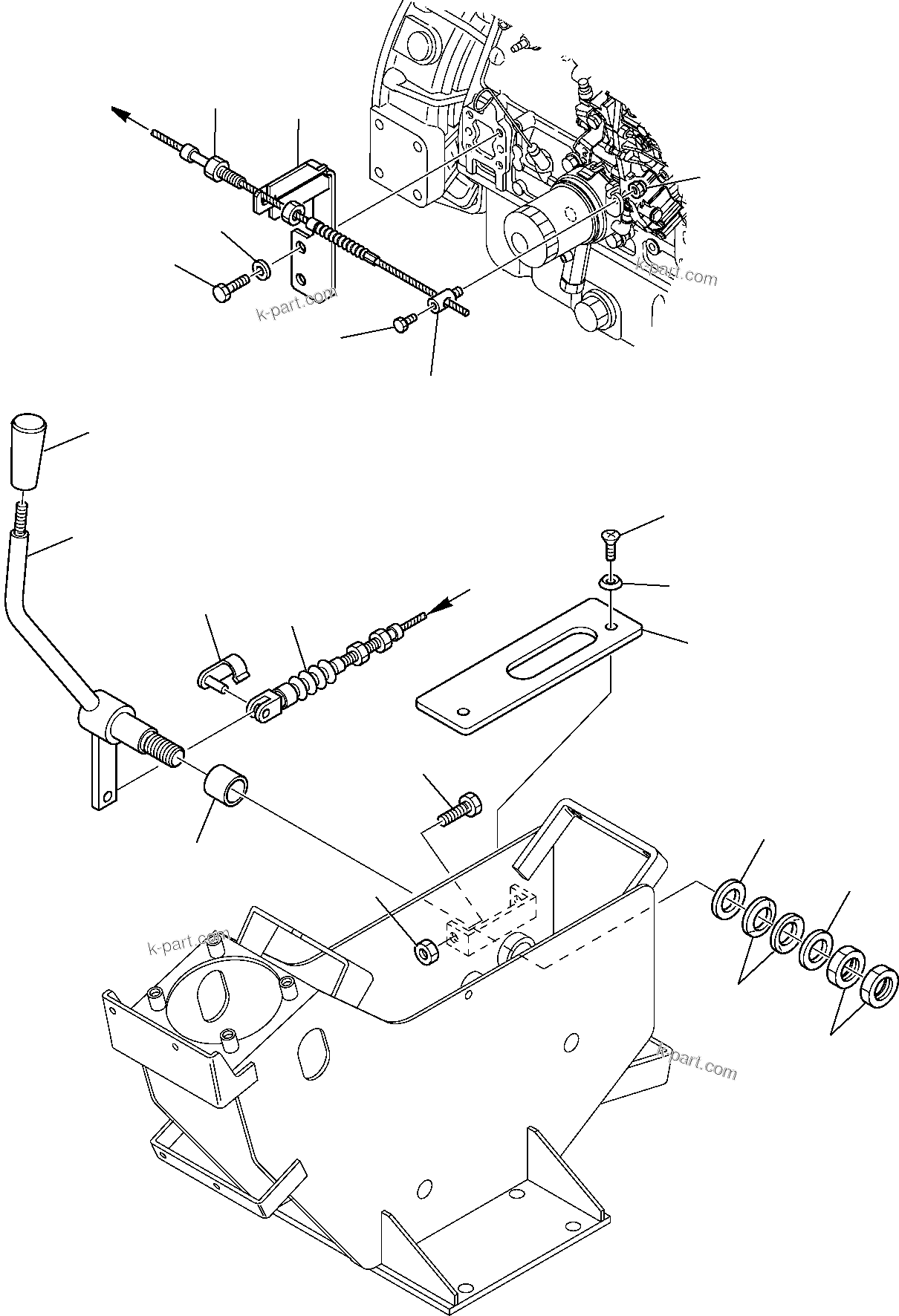 Komatsu parts book diagram for PC95R-2 USA S/N 21D5220114-Up: FUEL CONTROL LEVER