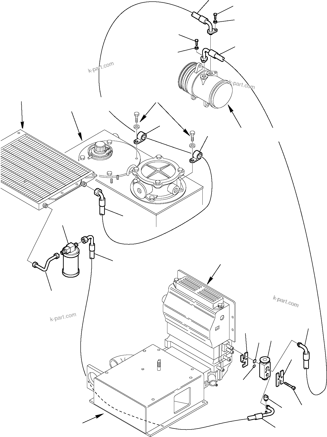 Komatsu parts book diagram for PC95R-2 USA S/N 21D5220114-Up: AIR CONDITIONING SYSTEM (4/7)