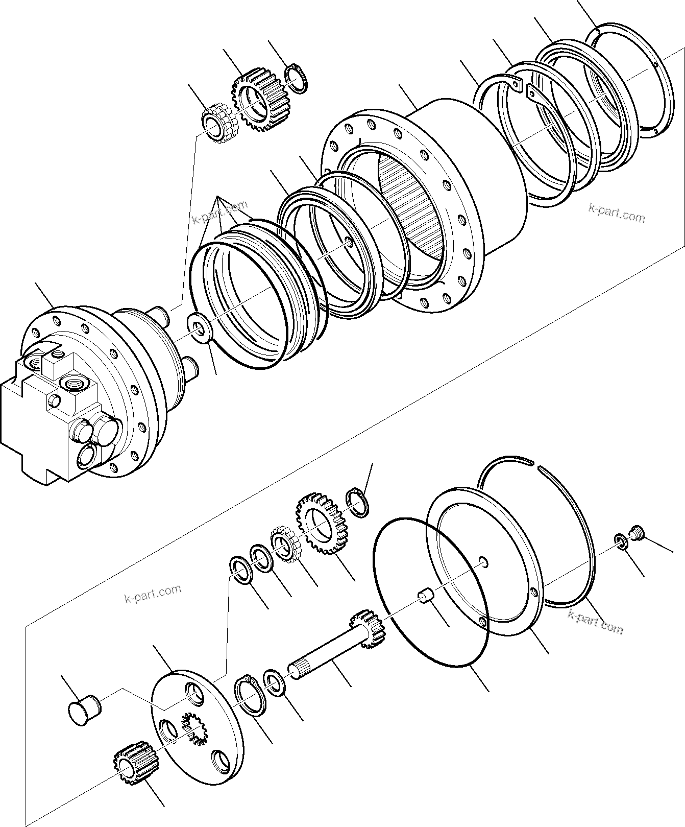 Komatsu parts book diagram for PC95R-2 USA S/N 21D5220114-Up: FINAL DRIVE