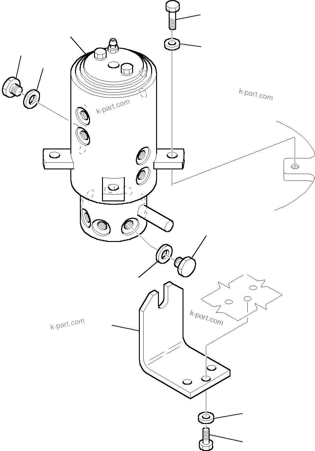 Komatsu parts book diagram for PC95R-2 USA S/N 21D5220114-Up: SWIVEL JOINT (MOUNTING PARTS)