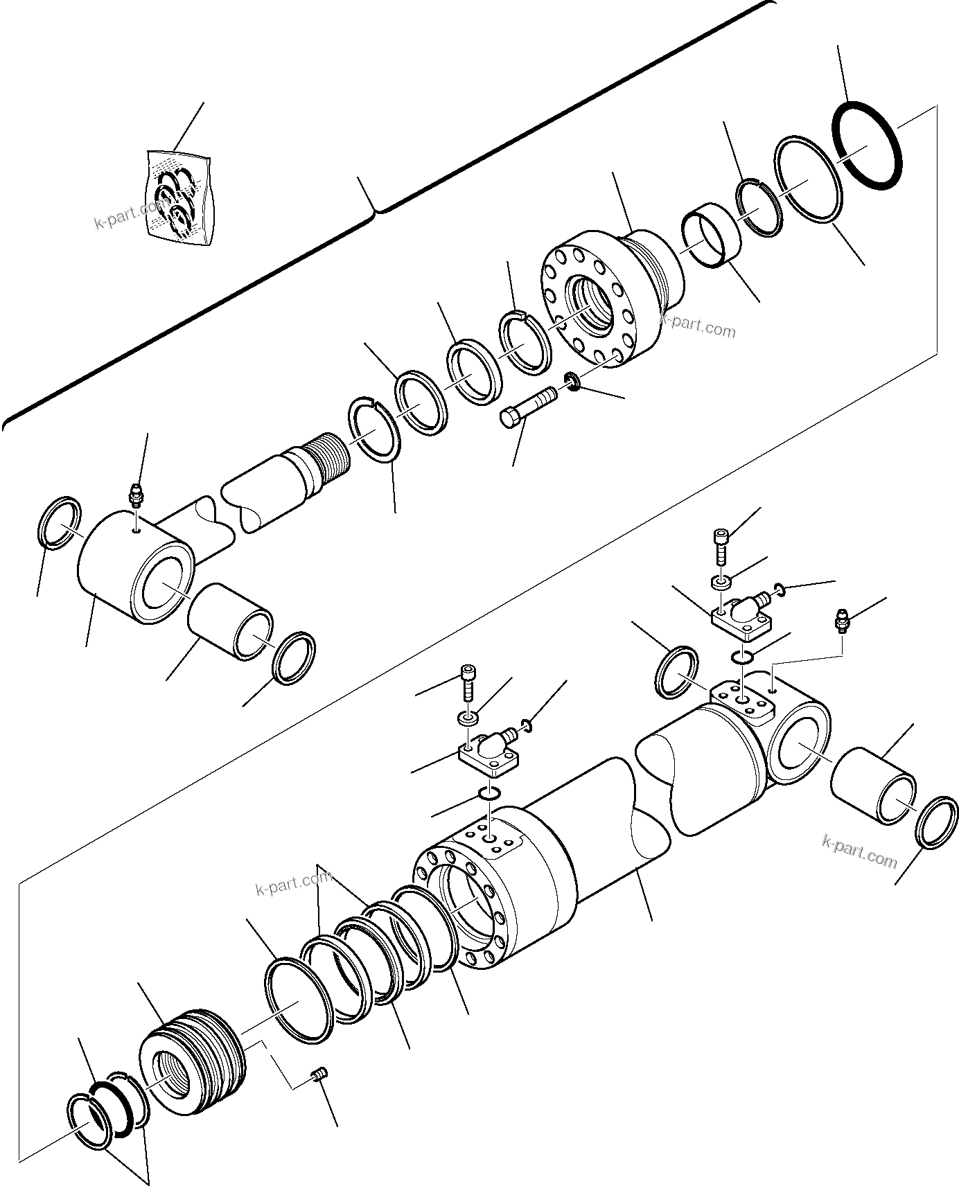 Komatsu parts book diagram for PC95R-2 USA S/N 21D5220114-Up: BOOM SWING CYLINDER