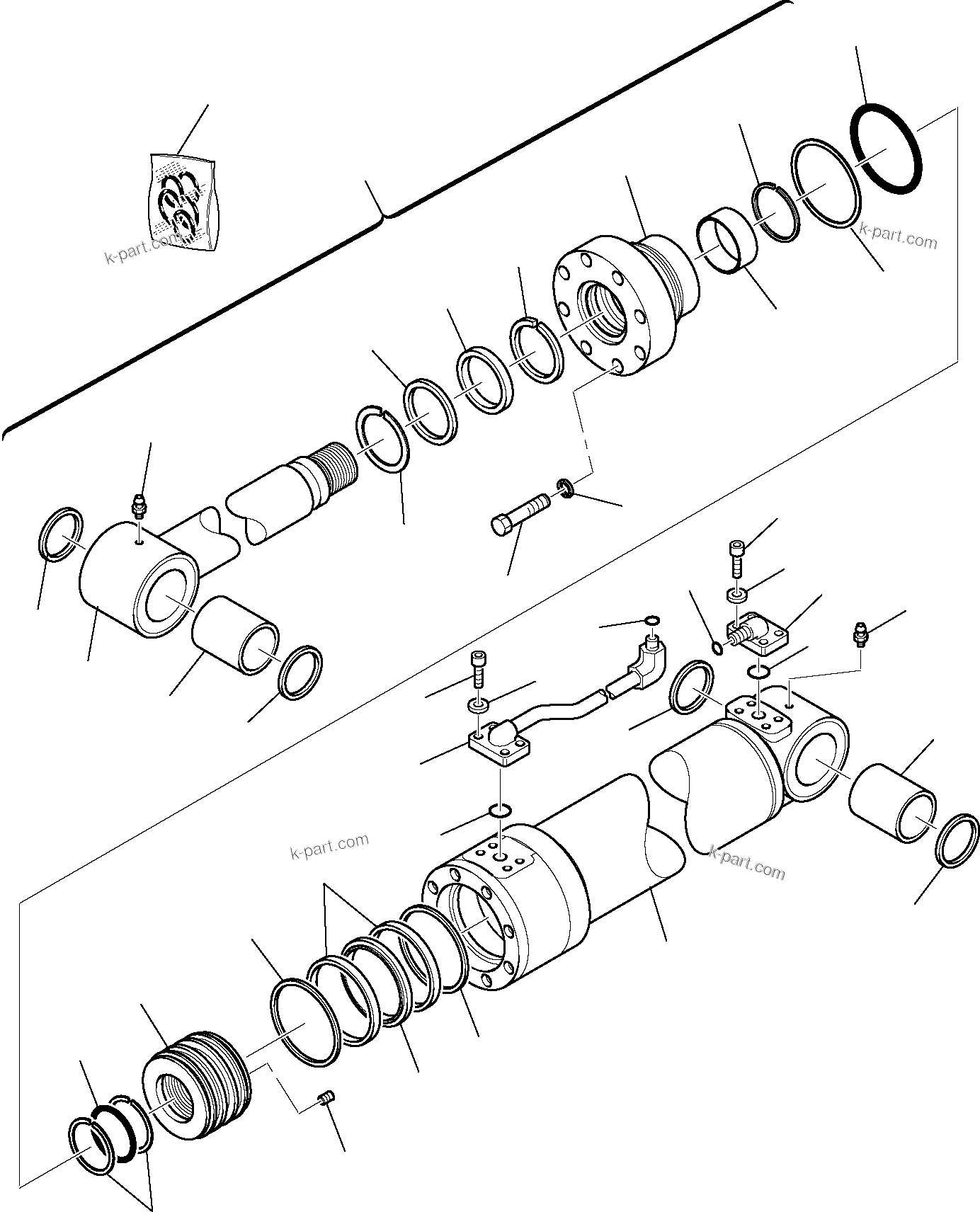 Komatsu parts book diagram for PC95R-2 USA S/N 21D5220114-Up: 2ND BOOM CYLINDER, R.H.
