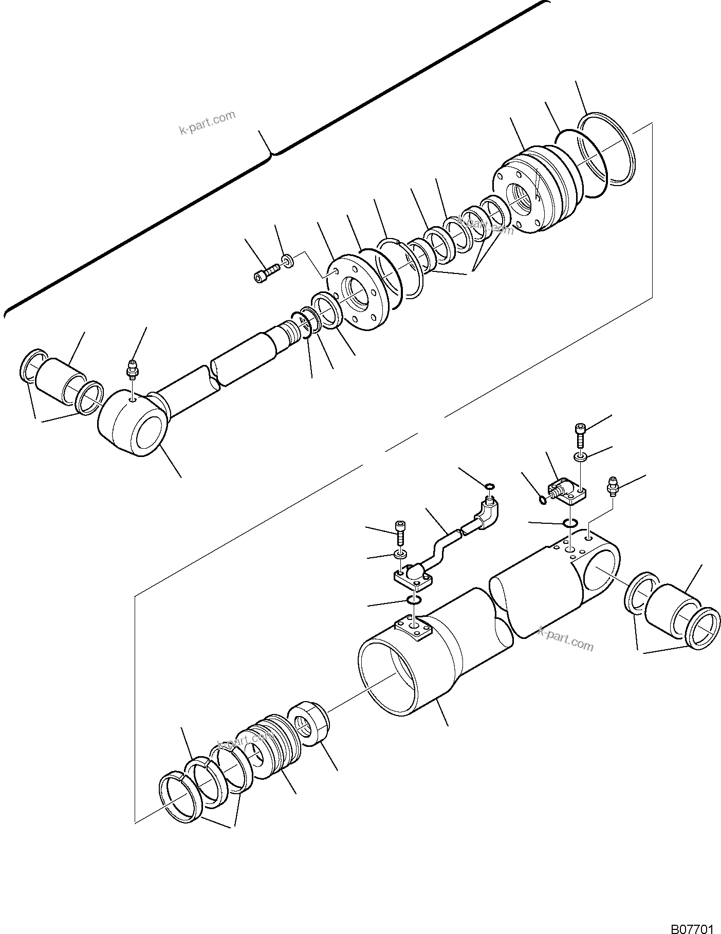 Komatsu parts book diagram for PC95R-2 USA S/N 21D5220114-Up: 2ND BOOM CYLINDER, L.H.