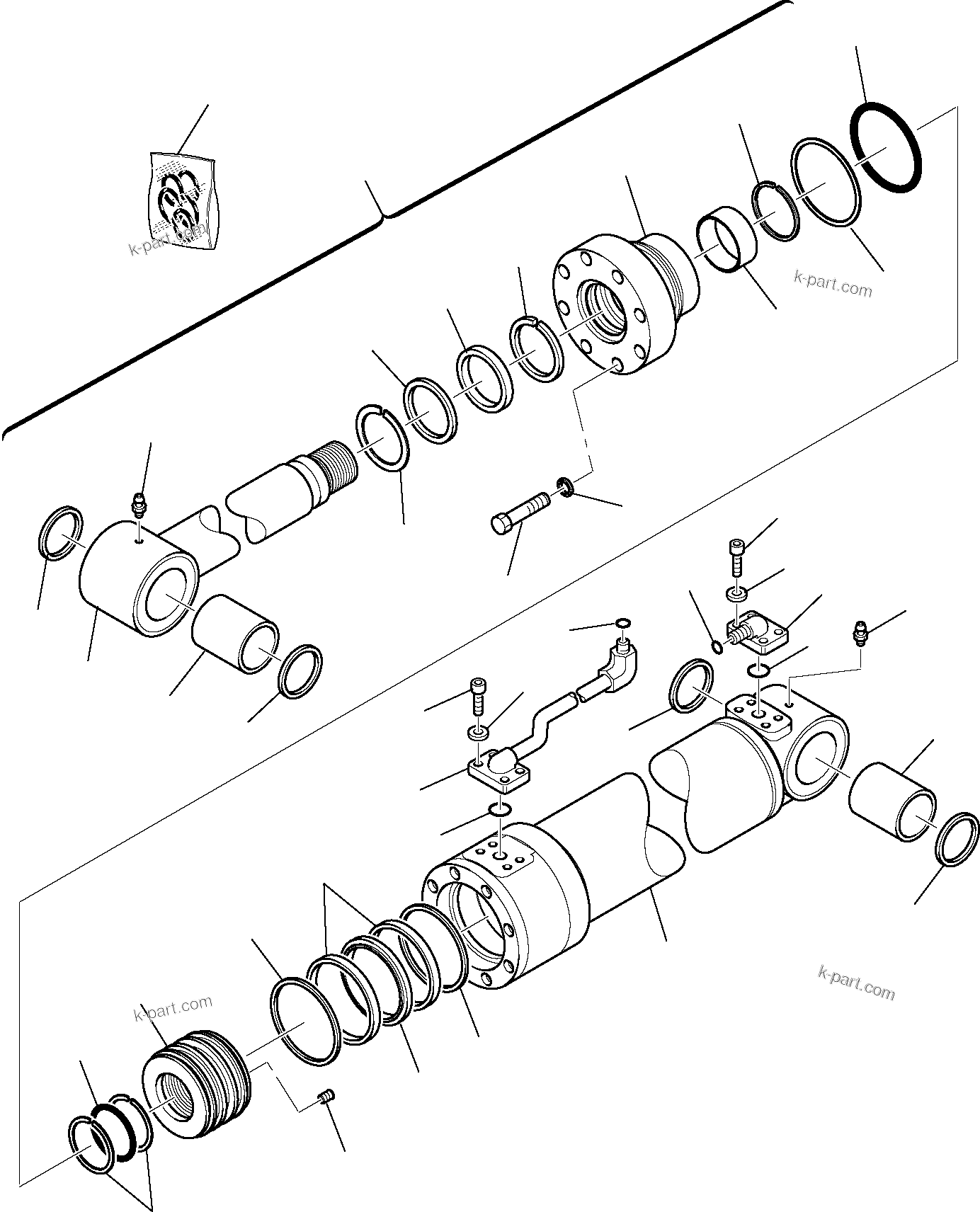 Komatsu parts book diagram for PC95R-2 USA S/N 21D5220114-Up: 2ND BOOM CYLINDER, L.H.