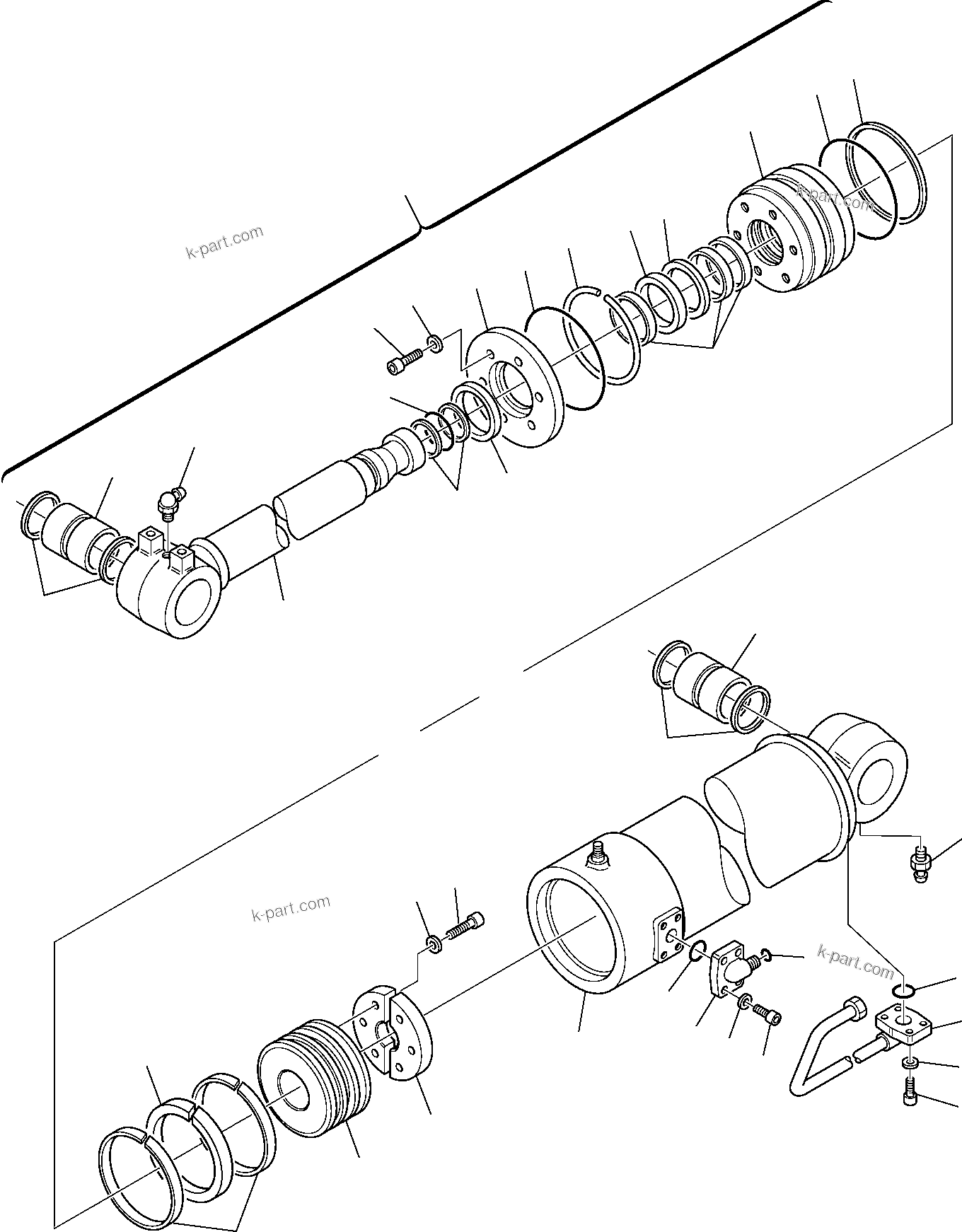 Komatsu parts book diagram for PC95R-2 USA S/N 21D5220114-Up: BLADE CYLINDER