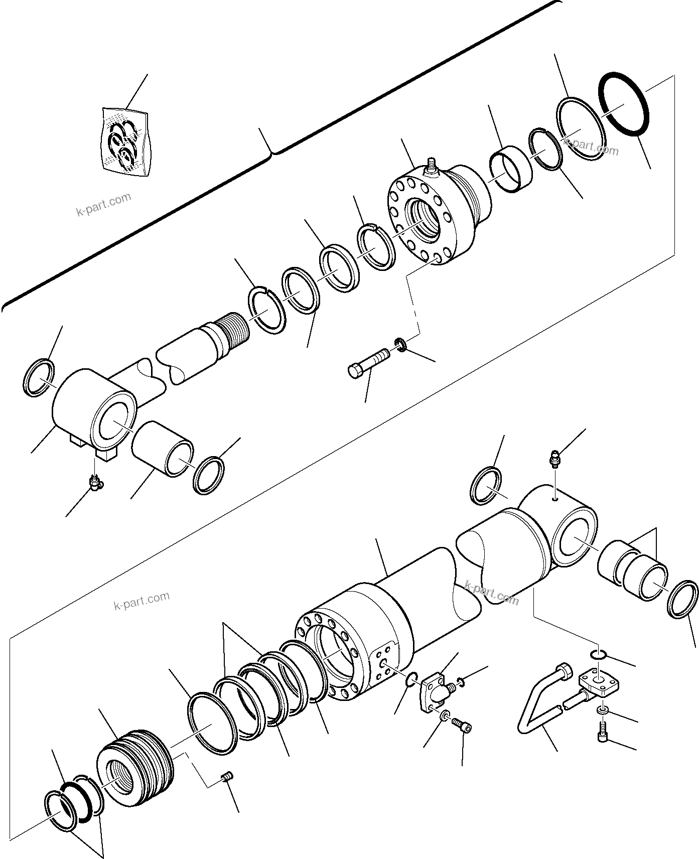 Komatsu parts book diagram for PC95R-2 USA S/N 21D5220114-Up: BLADE CYLINDER
