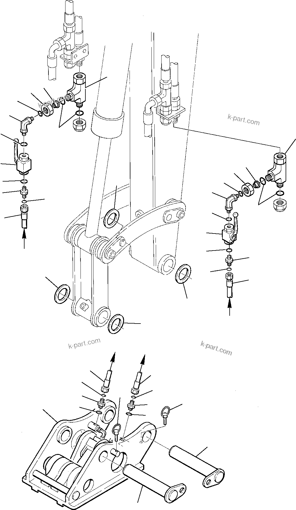 Komatsu parts book diagram for PC95R-2 USA S/N 21D5220114-Up: HYDRAULIC PIPING (FAST COUPLING LINE)