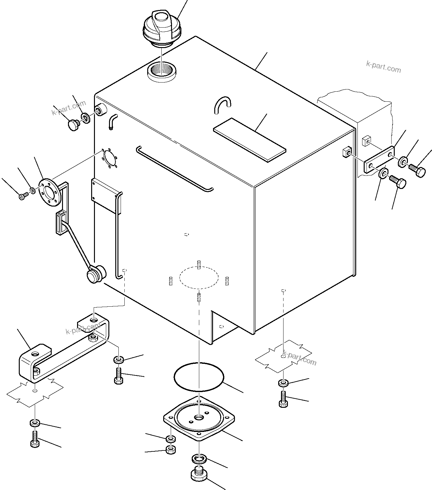 Komatsu parts book diagram for PW110R-1 S/N 2260010001-Up: FUEL TANK