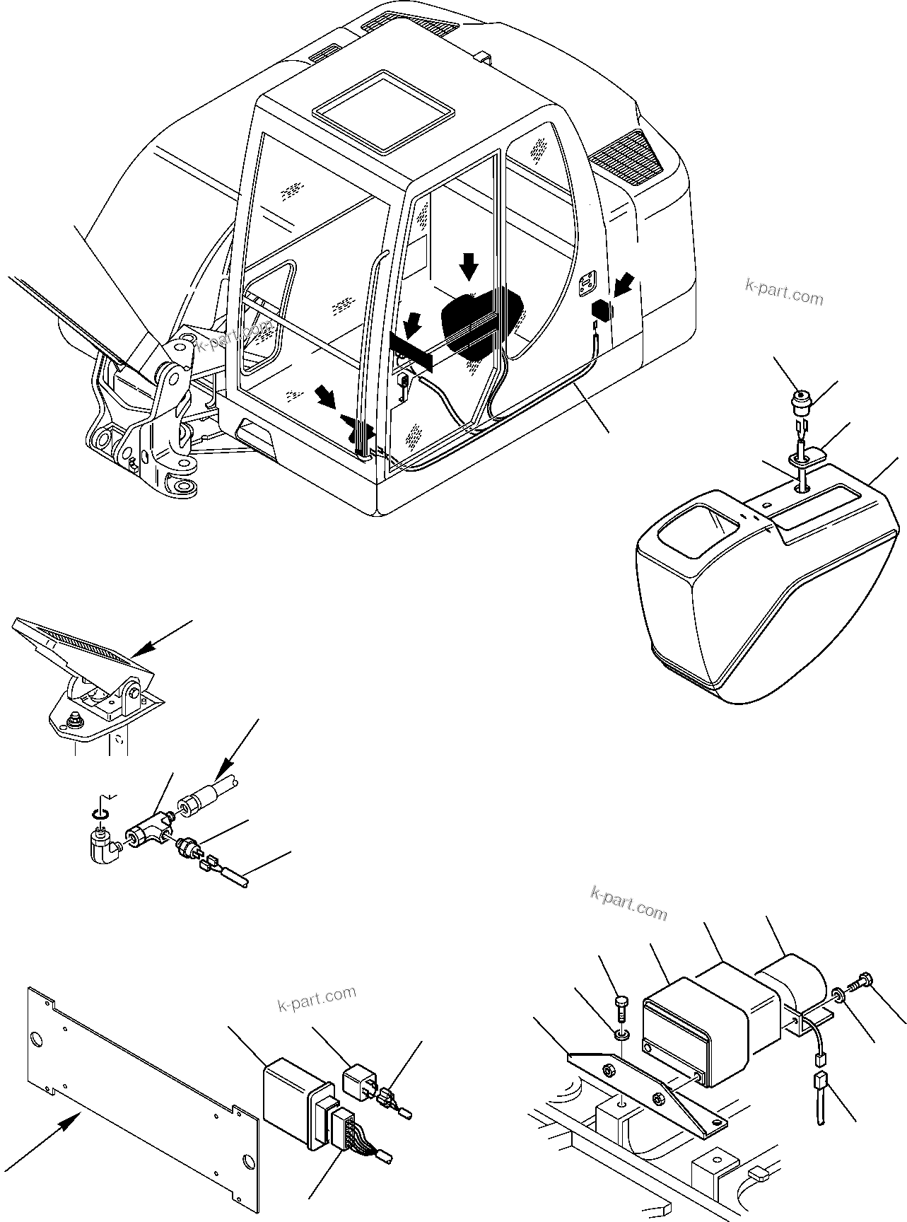 Komatsu parts book diagram for PW110R-1 S/N 2260010001-Up: ELECTRICAL SYSTEM (TRAVEL REVERSE ALARM)