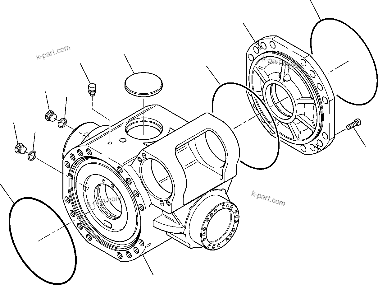Komatsu parts book diagram for PW110R-1 S/N 2260010001-Up: FRONT AXLE (1/6)
