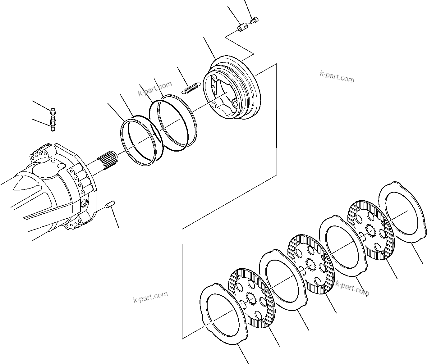 Komatsu parts book diagram for PW110R-1 S/N 2260010001-Up: FRONT AXLE (5/6)