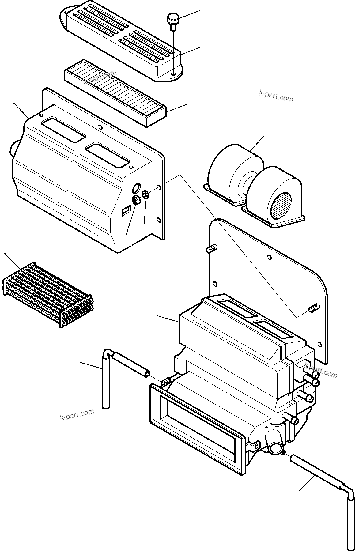 Komatsu parts book diagram for PW110R-1 S/N 2260010001-Up: AIR CONDITIONING SYSTEM (2/7)