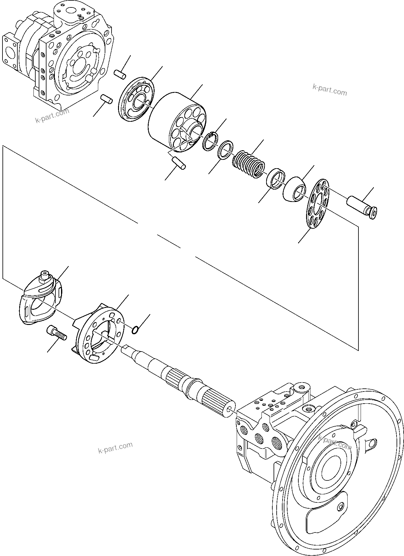 Komatsu parts book diagram for PW110R-1 S/N 2260010001-Up: HYDRAULIC PUMP (3/9)