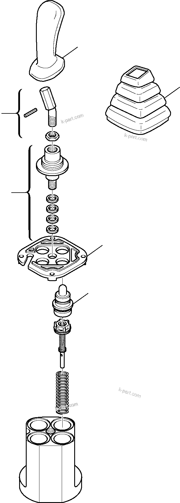 Komatsu parts book diagram for PW110R-1 S/N 2260010001-Up: PPC VALVE, L.H.