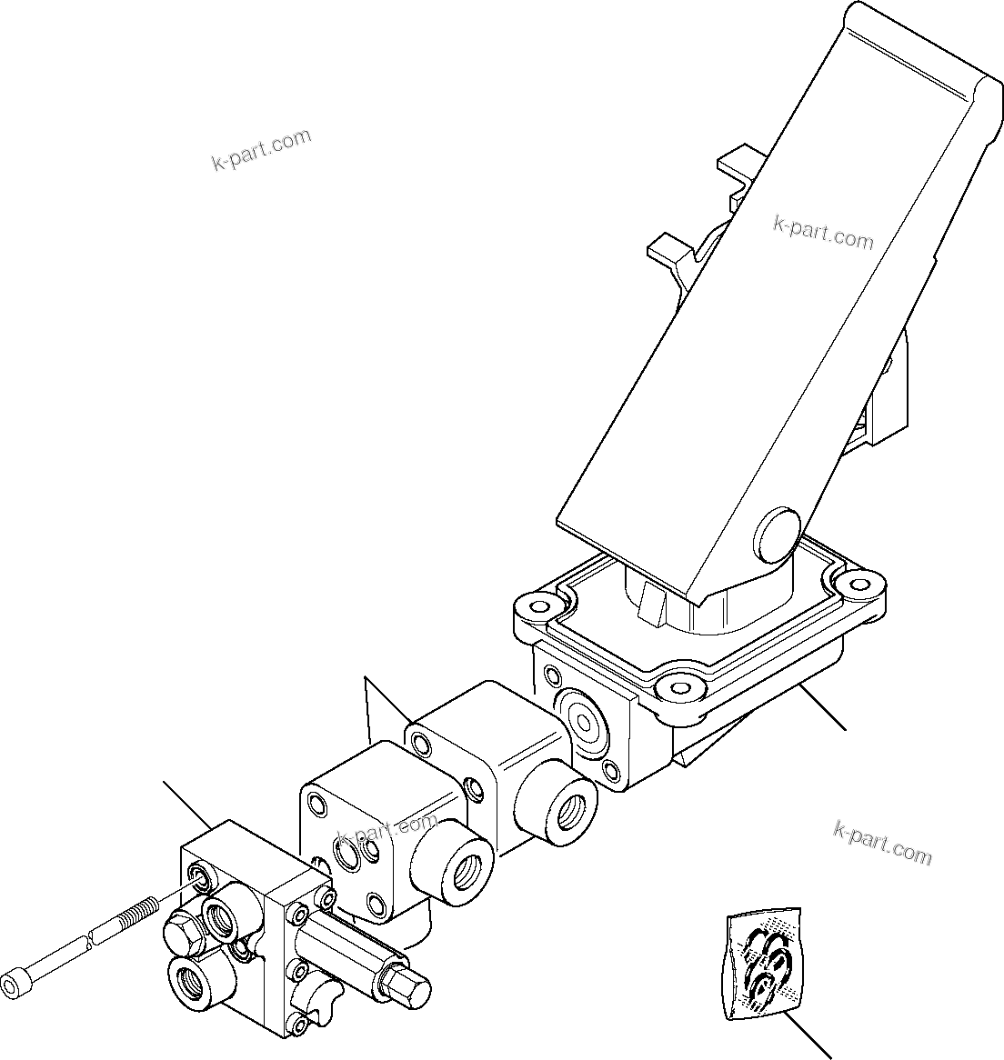 Komatsu parts book diagram for PW110R-1 S/N 2260010001-Up: BRAKE PUMP