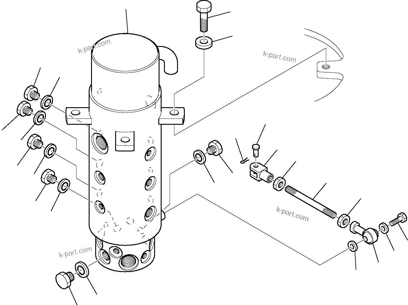 Komatsu parts book diagram for PW110R-1 S/N 2260010001-Up: SWIVEL JOINT (MOUNTING PARTS)