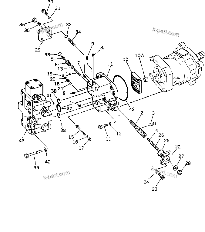 Komatsu parts book diagram for PW150-1 S/N 1001-UP: TRAVEL MOTOR (2/2)