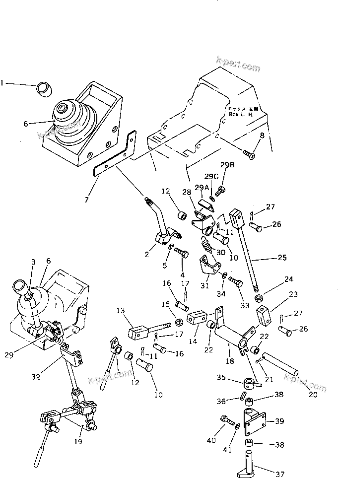 Komatsu parts book diagram for PW150-1 S/N 1001-UP: VALVE CONTROL LEVER