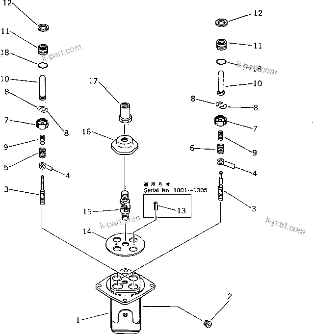 Komatsu parts book diagram for PW150-1 S/N 1001-UP: PROPORTIONAL PRESSURE CONTROL VALVE