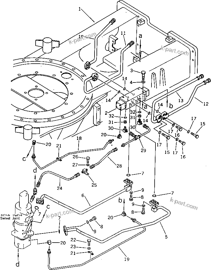 Komatsu parts book diagram for PW150-1 S/N 1001-UP: LEFT AND RIGHT INDEPENDENT OUTRIGGERS (1/2)