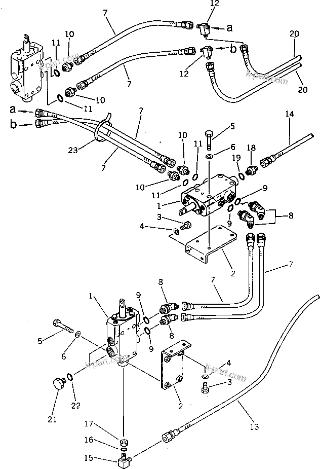 Komatsu parts book diagram for PW150-1 S/N 1001-UP: ADDITIONAL PIPING (6/6)