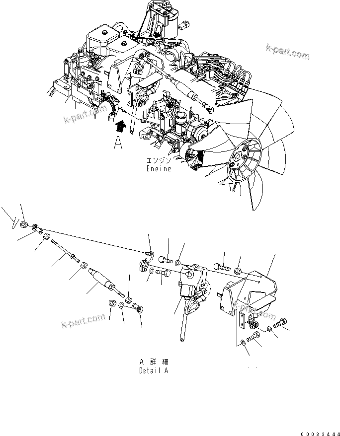 Komatsu parts book diagram for PW180-7K S/N K40001-UP: FUEL CONTROL