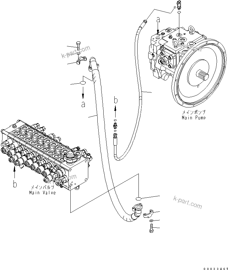 Komatsu parts book diagram for PW180-7K S/N K40001-UP: DELIVERY LINE