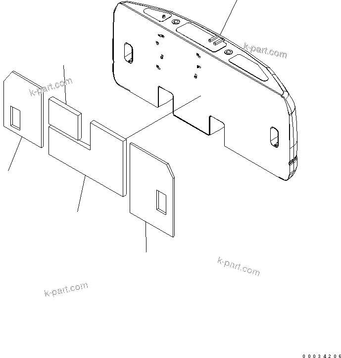 Komatsu parts book diagram for PW180-7K S/N K40001-UP: COUNTER WEIGHT (3500KG)