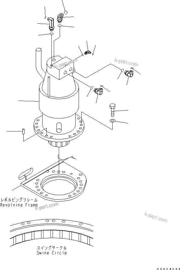 Komatsu parts book diagram for PW180-7K S/N K40001-UP: SWING MACHINERY