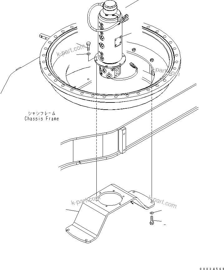 Komatsu parts book diagram for PW180-7K S/N K40001-UP: SWIVEL JOINT AND MOUNTING PARTS