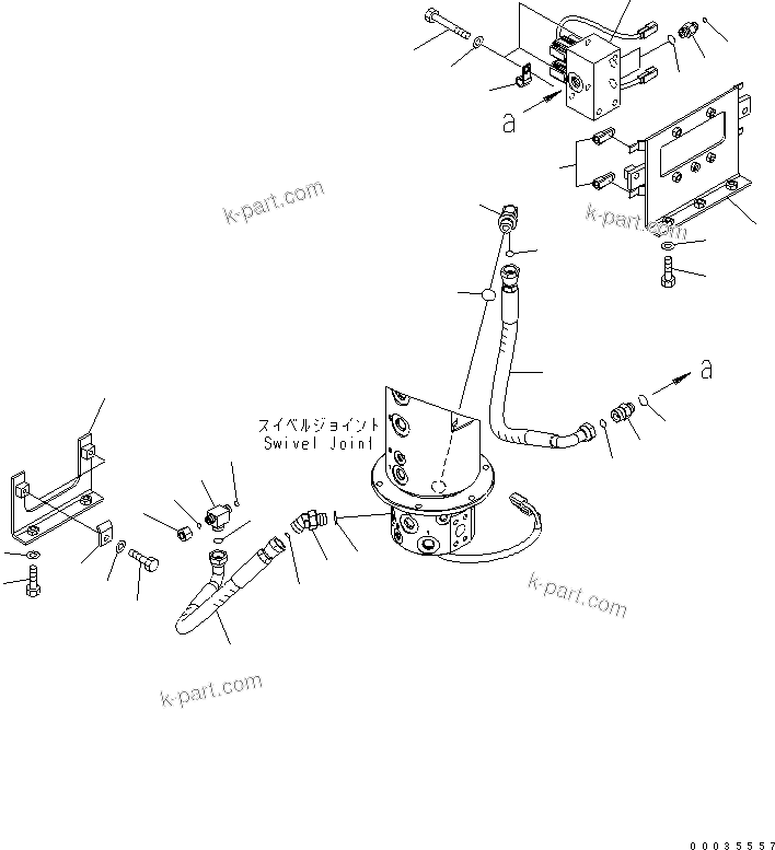 Komatsu parts book diagram for PW180-7K S/N K40001-UP: SWIVEL JOINT (LSOR SOLENOID LINE)