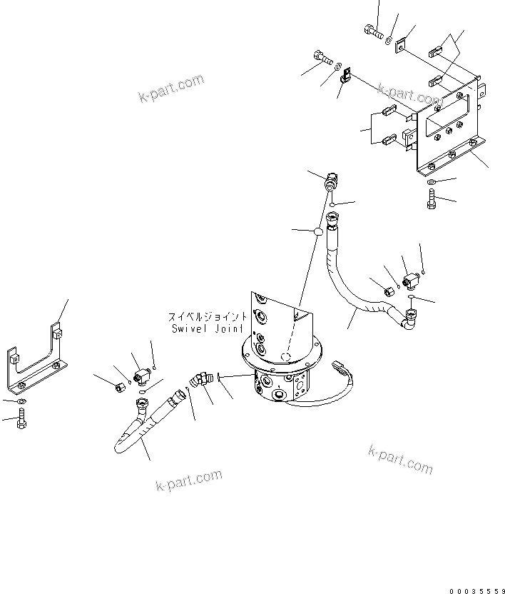 Komatsu parts book diagram for PW180-7K S/N K40001-UP: SWIVEL JOINT (LSPB SOLENOID LINE)