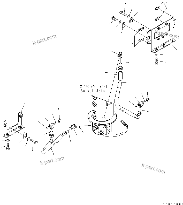 Komatsu parts book diagram for PW180-7K S/N K40001-UP: SWIVEL JOINT (PBLS SOLENOID LINE)