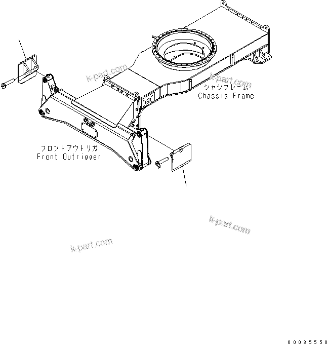 Komatsu parts book diagram for PW180-7K S/N K40001-UP: OUTRIGGER FOOT (HEAVY DUTY)