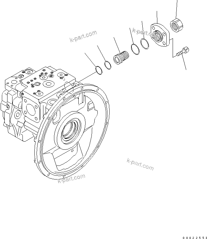 Komatsu parts book diagram for PW180-7K S/N K40001-UP: MAIN PUMP (5/7)