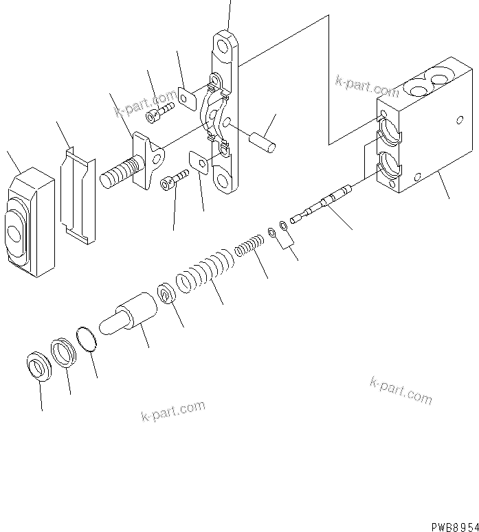 Komatsu parts book diagram for PW180-7K S/N K40001-UP: PPC VALVE (FOR ATTACHMENT)